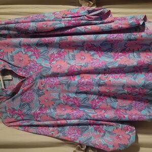 Dear Scarlett Floral Top in Pink and Blue